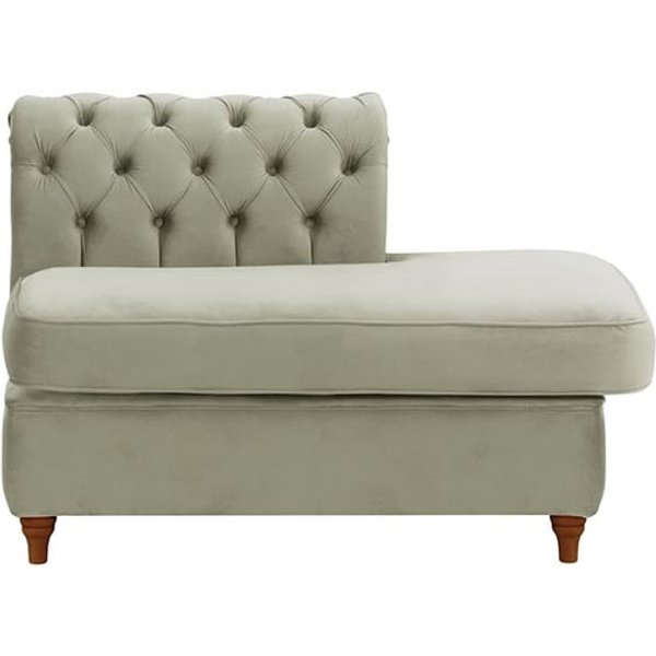 Chesterfield Straight RHF Corner Modular End (ESR), silver, Leg colour: dark oak