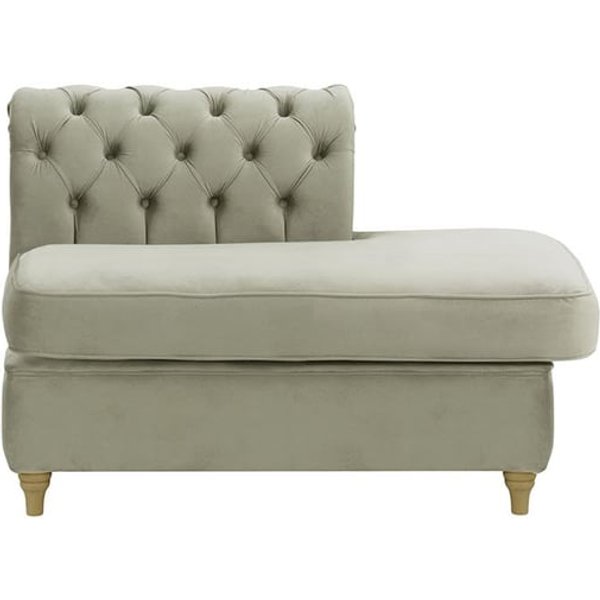 Chesterfield Straight RHF Corner Modular End (ESR), silver, Leg colour: wax black