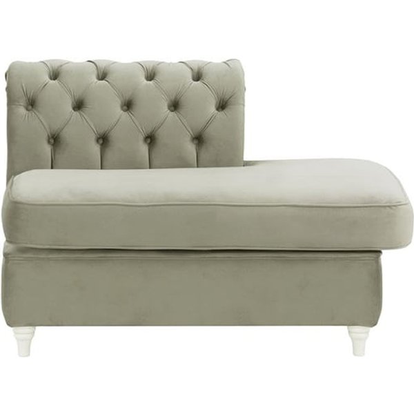Chesterfield Straight RHF Corner Modular End (ESR), silver, Leg colour: white