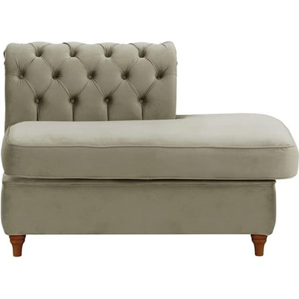 Chesterfield Straight RHF Corner Modular End (ESR), grey, Leg colour: dark oak