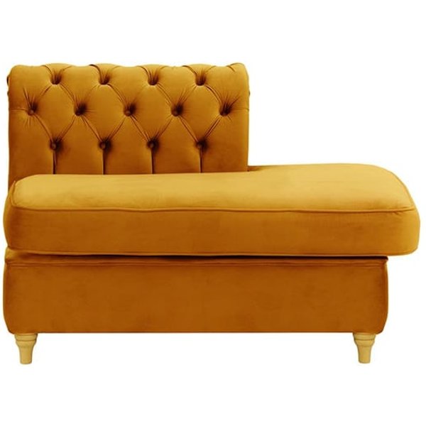 Chesterfield Straight RHF Corner Modular End (ESR), mustard, Leg colour: like oak