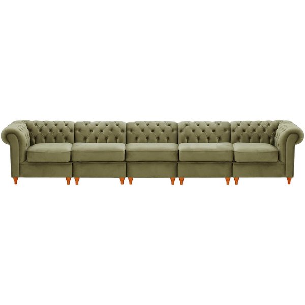 Chesterfield 5-piece Modular Sofa, mink, Leg colour: aveo