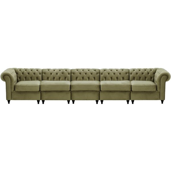 Chesterfield 5-piece Modular Sofa, mink, Leg colour: black