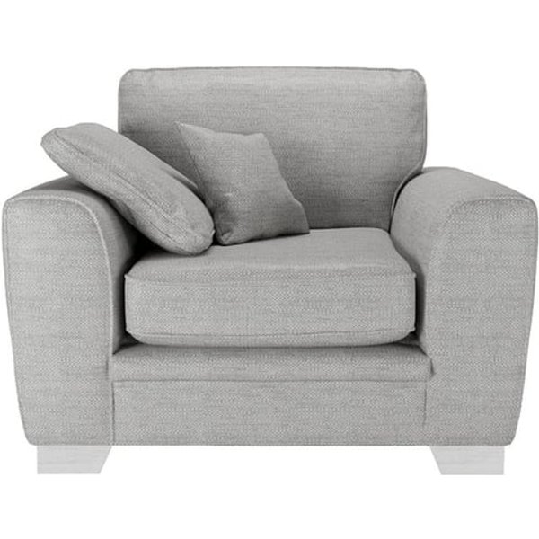 Ronay Armchair, light grey, Leg colour: white