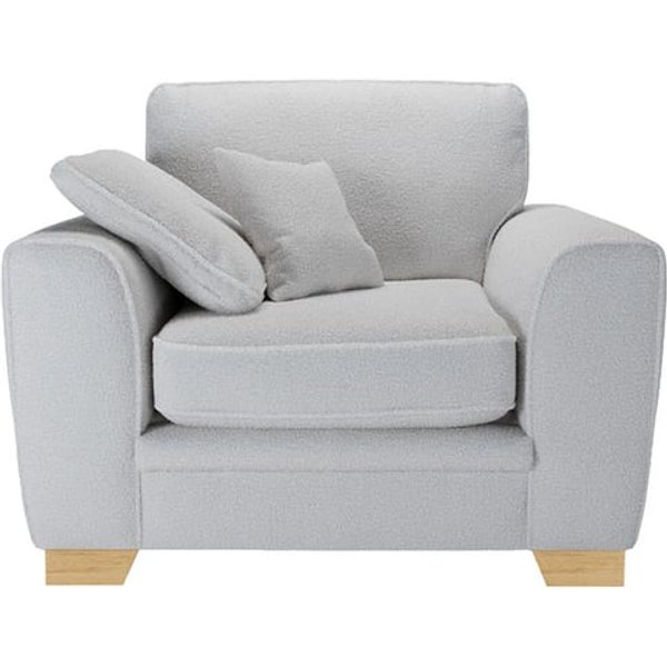 Ronay Armchair, boucle grey, Leg colour: like oak