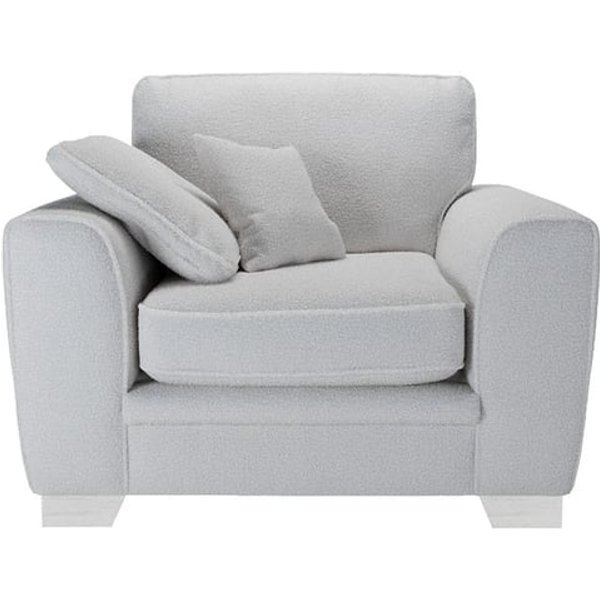 Ronay Armchair, boucle grey, Leg colour: white