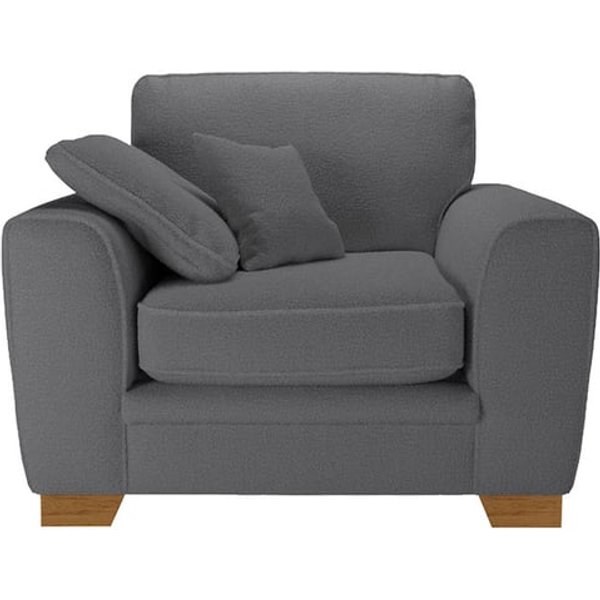 Ronay Armchair, boucle grey, Leg colour: aveo