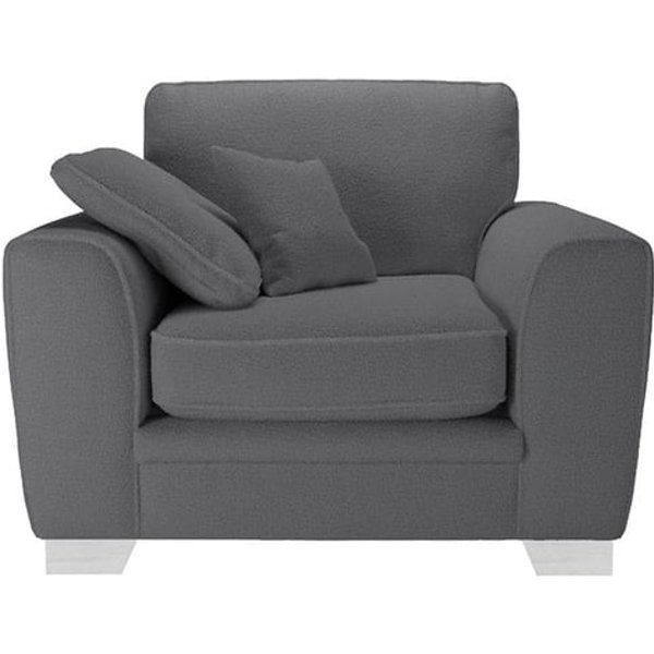 Ronay Armchair, boucle grey, Leg colour: white
