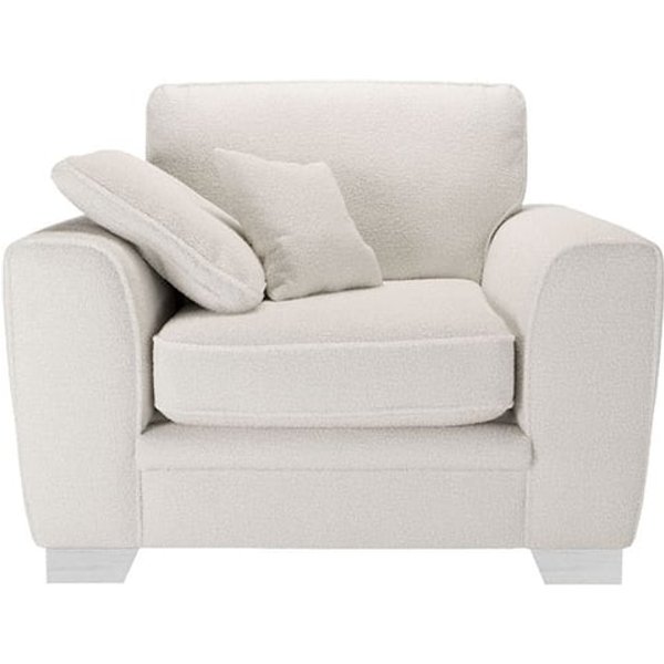 Ronay Armchair, boucle ivory, Leg colour: white