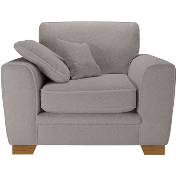 Ronay Armchair, boucle brown, Leg colour: aveo