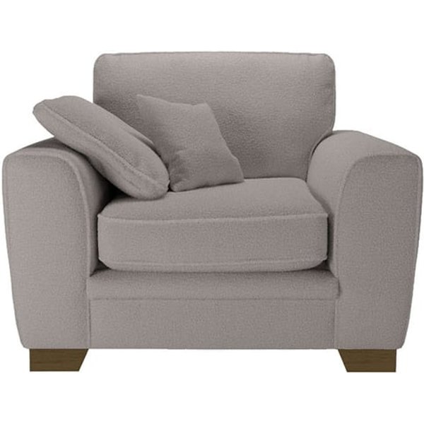 Ronay Armchair, boucle brown, Leg colour: dark oak