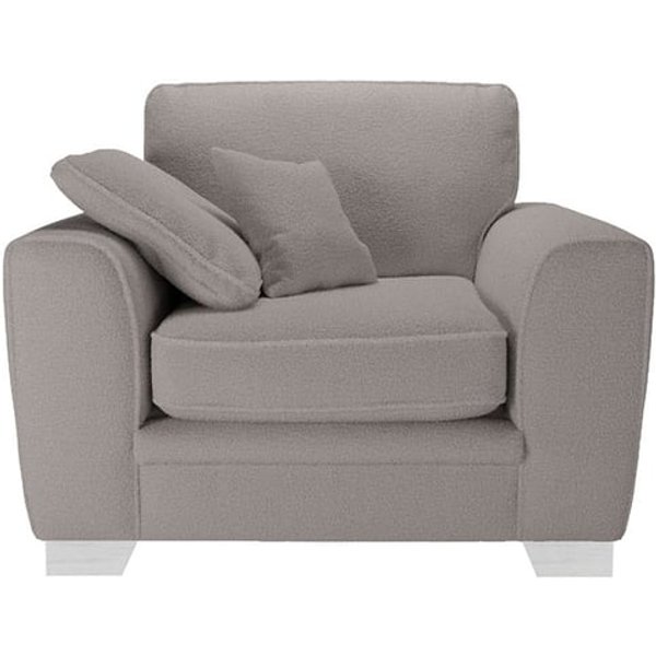 Ronay Armchair, boucle brown, Leg colour: white
