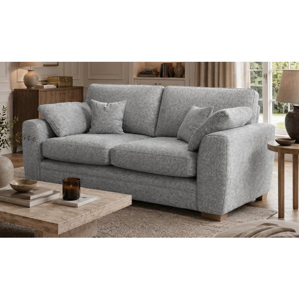 Ronay 2-seater Sofa, boucle ivory, Leg colour: white