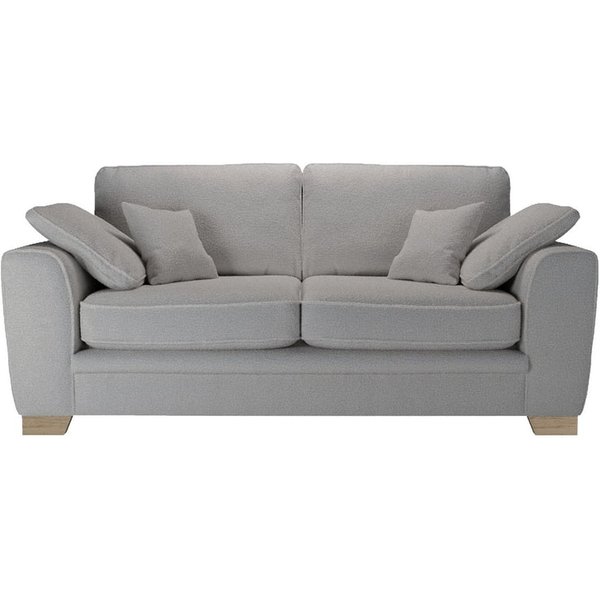 Ronay 2-seater Sofa, boucle grey, Leg colour: wax black