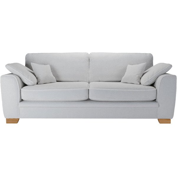 Ronay 3-seater Sofa, boucle grey, Leg colour: aveo