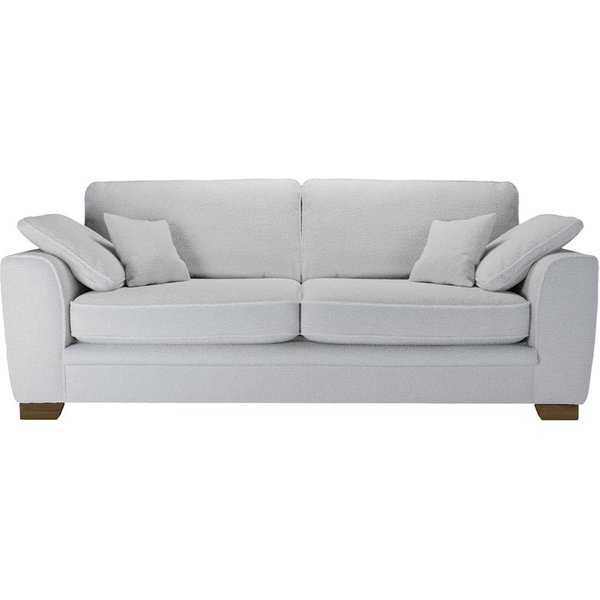 Ronay 3-seater Sofa, boucle grey, Leg colour: dark oak