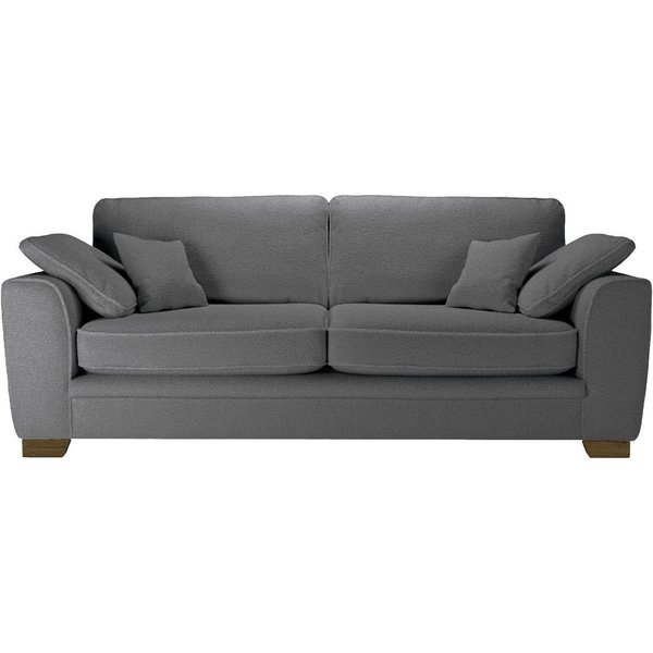 Ronay 3-seater Sofa, boucle grey, Leg colour: dark oak