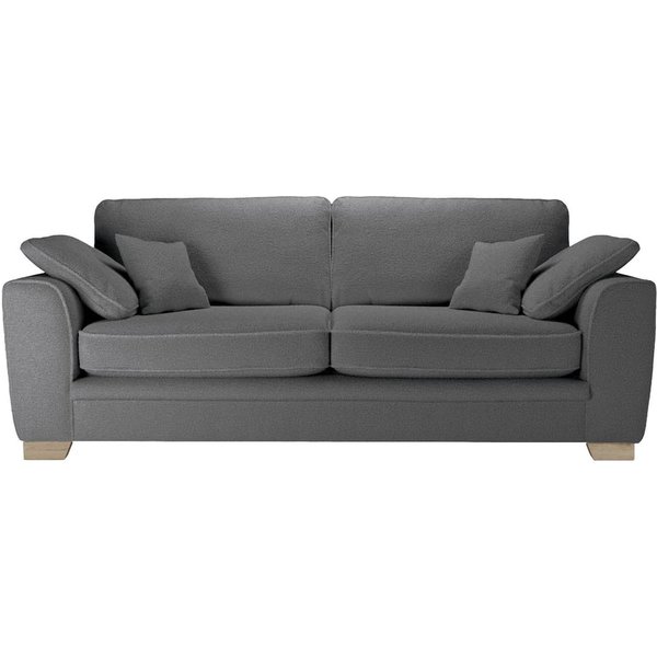 Ronay 3-seater Sofa, boucle grey, Leg colour: wax black