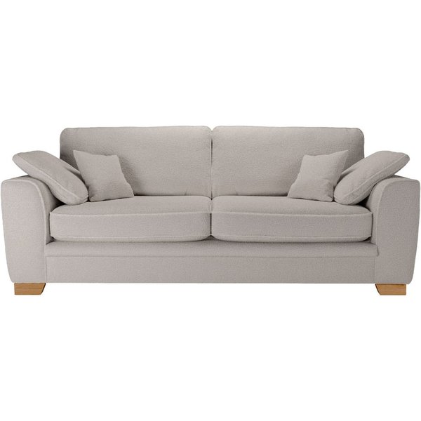 Ronay 3-seater Sofa, boucle brown, Leg colour: aveo
