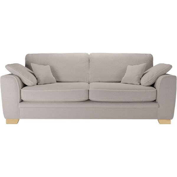 Ronay 3-seater Sofa, boucle brown, Leg colour: like oak