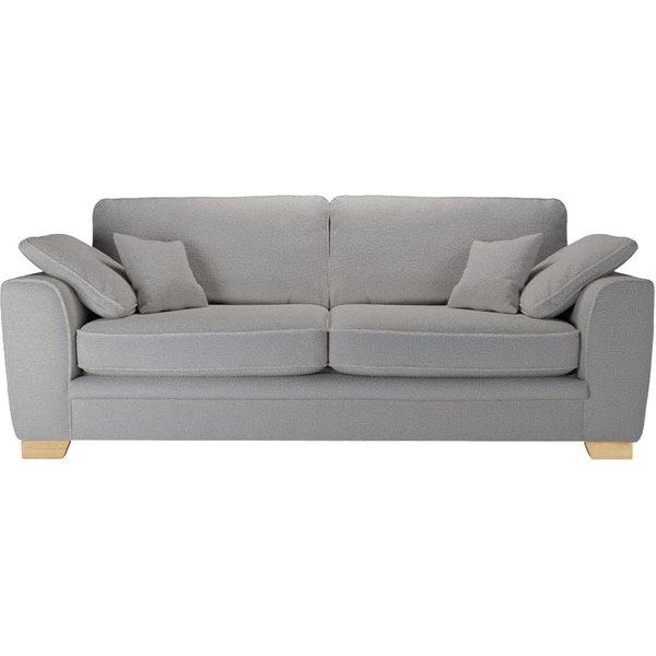Ronay 3-seater Sofa, boucle grey, Leg colour: like oak