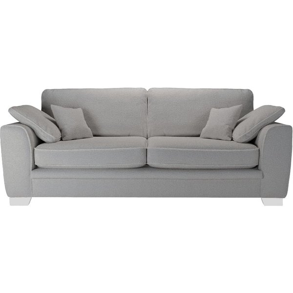 Ronay 3-seater Sofa, boucle grey, Leg colour: white