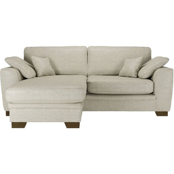 Ronay Universal Corner Sofa, cream, Leg colour: dark oak