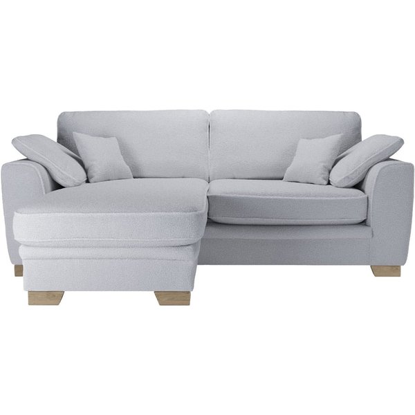 Ronay Universal Corner Sofa, boucle grey, Leg colour: wax black