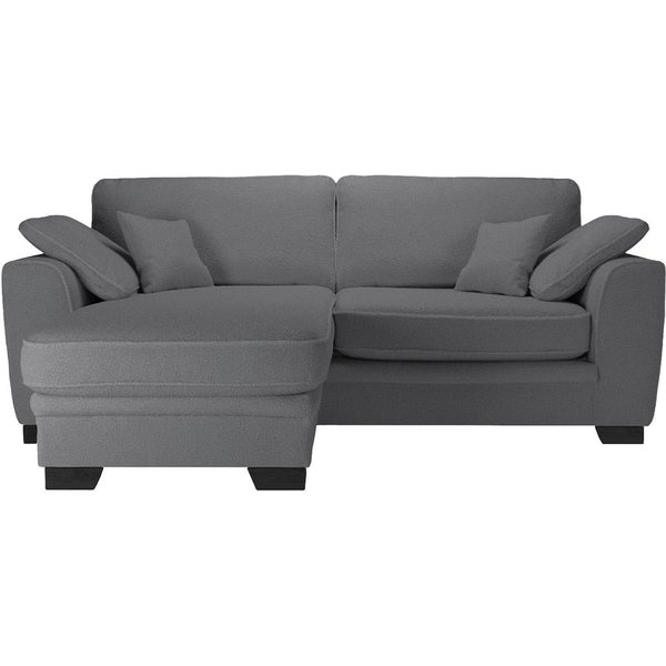 Ronay Universal Corner Sofa, boucle grey, Leg colour: black