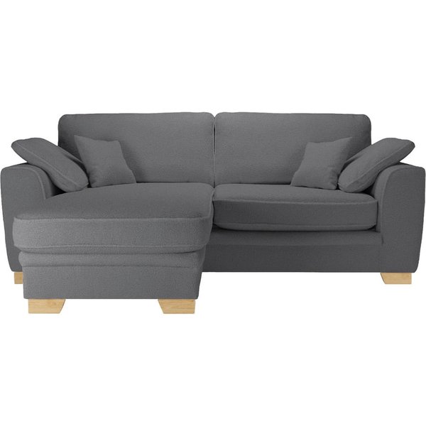 Ronay Universal Corner Sofa, boucle grey, Leg colour: like oak