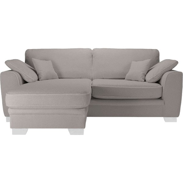 Ronay Universal Corner Sofa, boucle brown, Leg colour: white