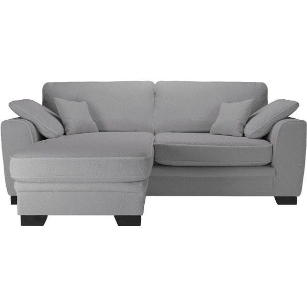 Ronay Universal Corner Sofa, boucle grey, Leg colour: black