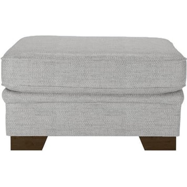 Ronay Footstool, light grey, Leg colour: dark oak