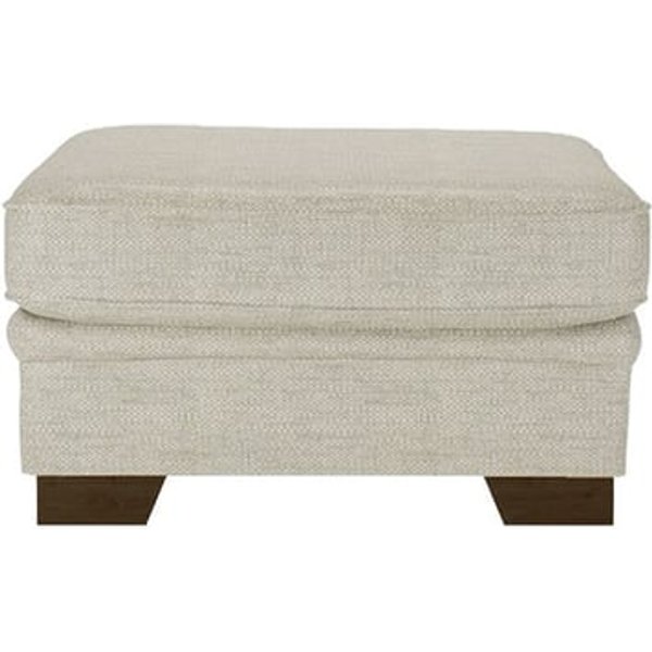Ronay Footstool, cream, Leg colour: dark oak