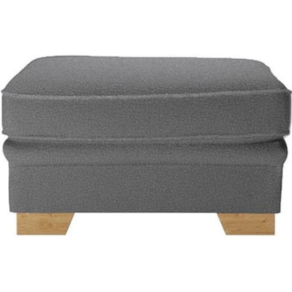 Ronay Footstool, boucle grey, Leg colour: like oak
