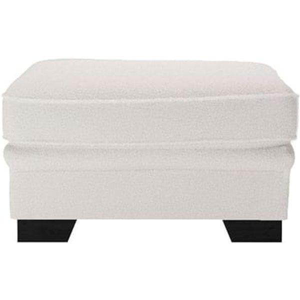 Ronay Footstool, boucle ivory, Leg colour: black