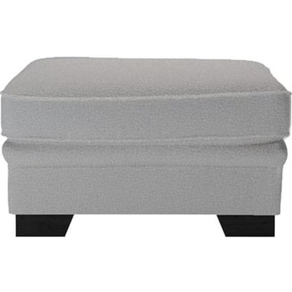 Ronay Footstool, boucle grey, Leg colour: black
