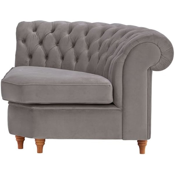 Chesterfield Curved Corner Modular Unit (CMC), grey, Leg colour: aveo