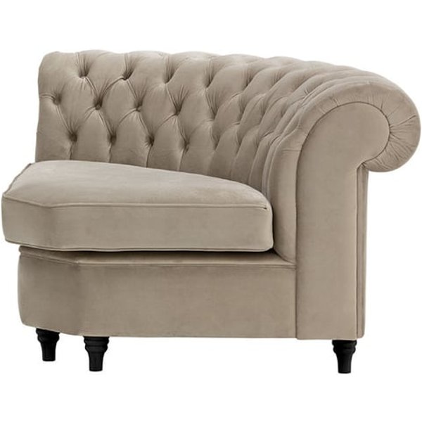 Chesterfield Curved Corner Modular Unit (CMC), mink, Leg colour: black