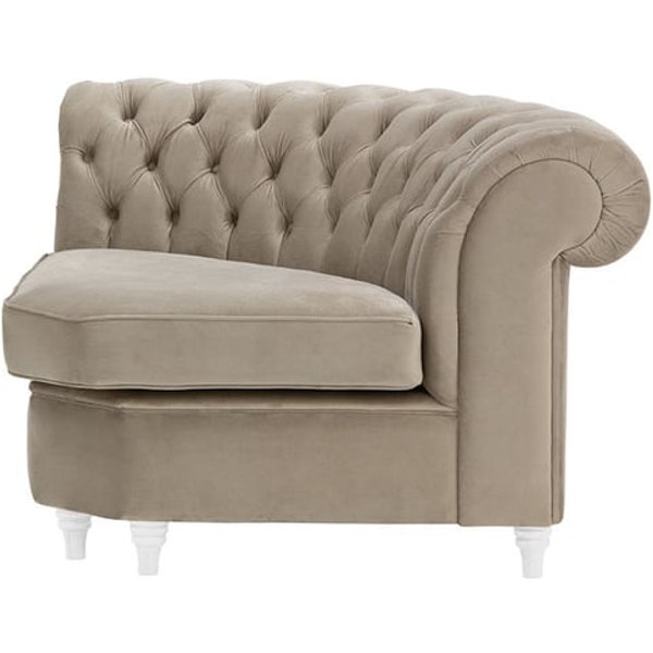 Chesterfield Curved Corner Modular Unit (CMC), mink, Leg colour: white