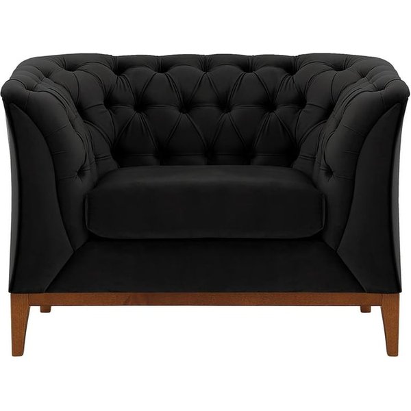 Chesterfield Modern Armchair Wood, black, Leg colour: aveo