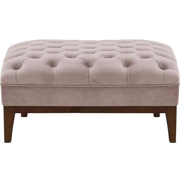 Chesterfield Modern Footstool Wood, lilac, Leg colour: dark oak