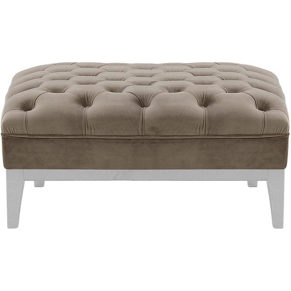 Chesterfield Modern Footstool Wood, grey, Leg colour: white