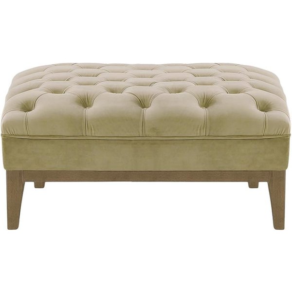 Chesterfield Modern Footstool Wood, mink, Leg colour: wax black
