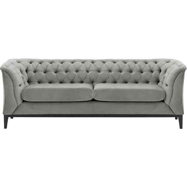 Chesterfield Modern 2,5 Seater Sofa Wood, silver, Leg colour: black