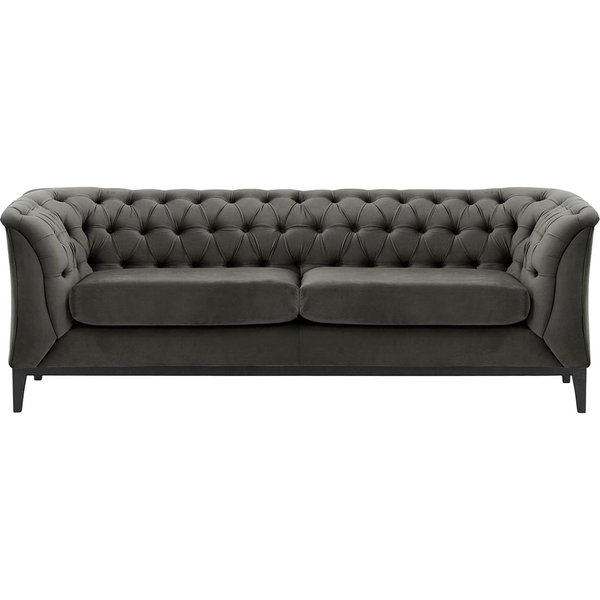 Chesterfield Modern 2,5 Seater Sofa Wood, graphite, Leg colour: black