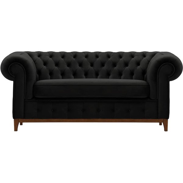 Chesterfield Grand 2 Seater Sofa, black, Leg colour: aveo