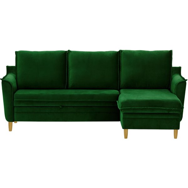 Amour Corner Sofa Bed With Storage, dark green