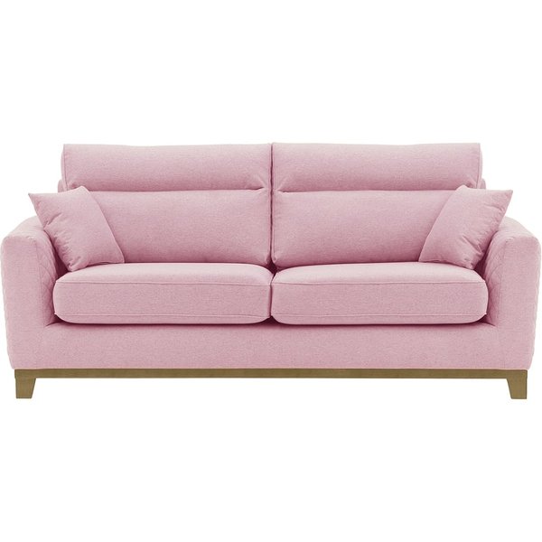 Belfort 3 Seater Sofa, pink, Leg colour: wax black