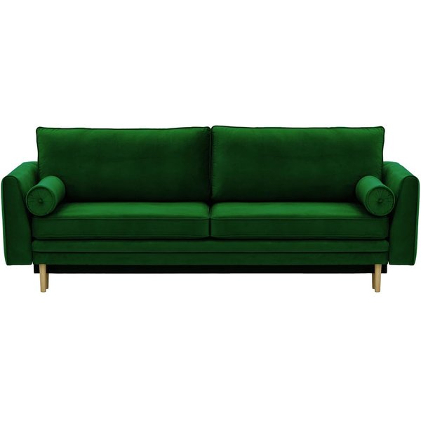 Cornelia Sofa Bed with Storage, dark green, Leg colour: wax black